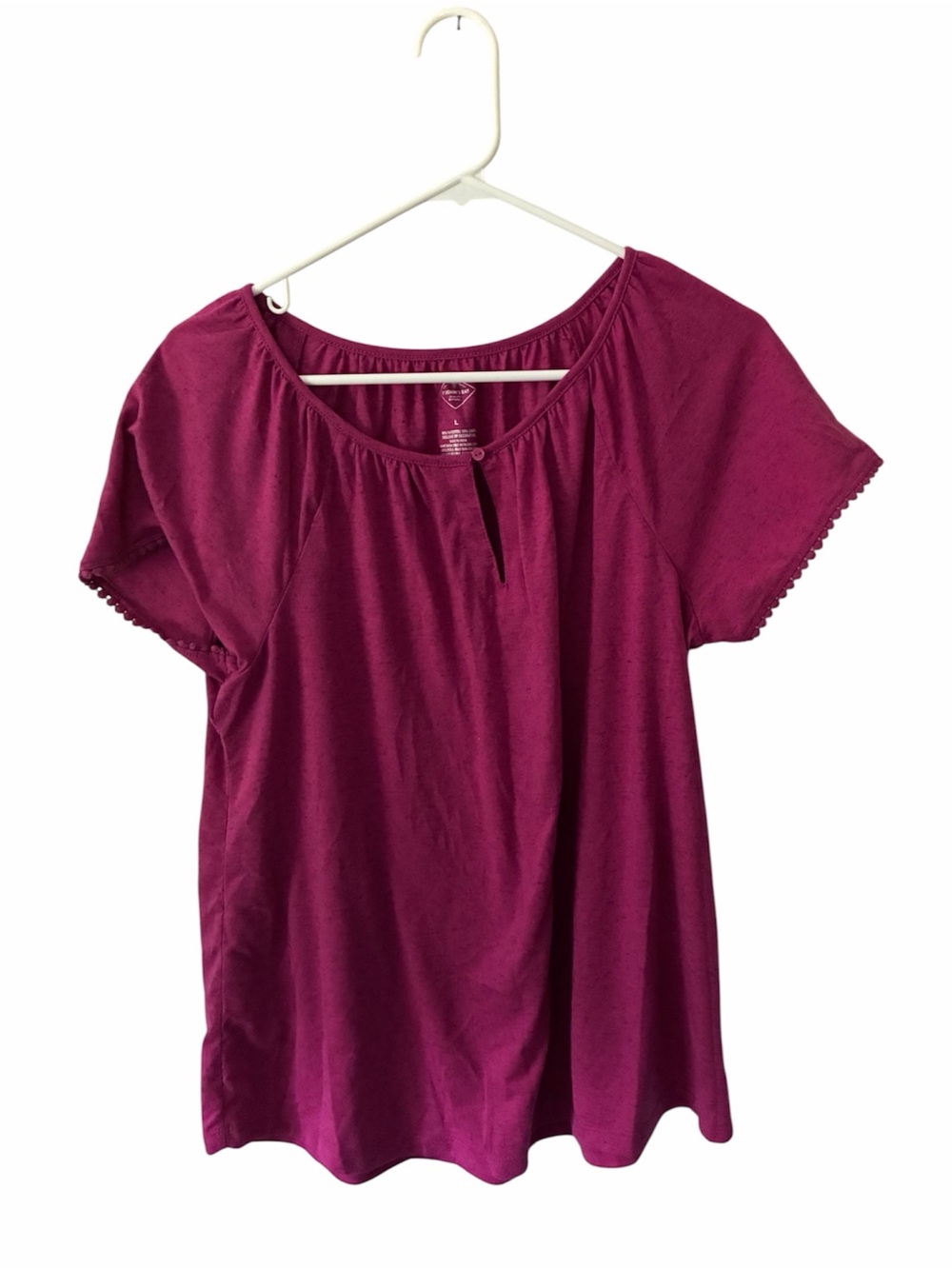 St. John's Bay Short Sleeve Scoop Neck Tee in Berry